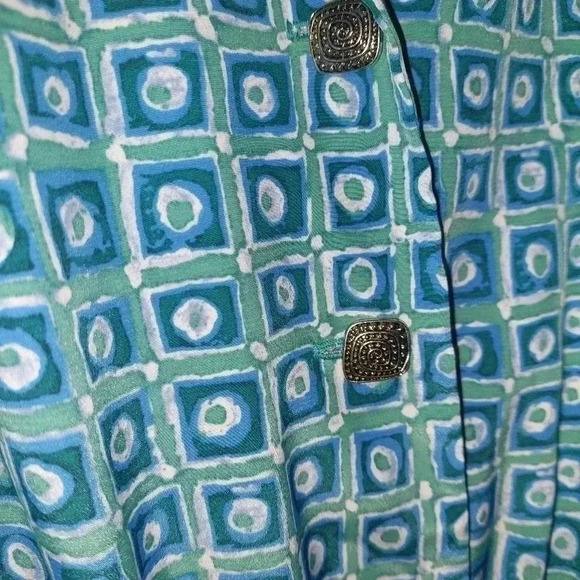 Vintage Leslie Fay Multicolor Print Cottagecore Dress Size 16 Belt Short Sleeve - Picture 7 of 9